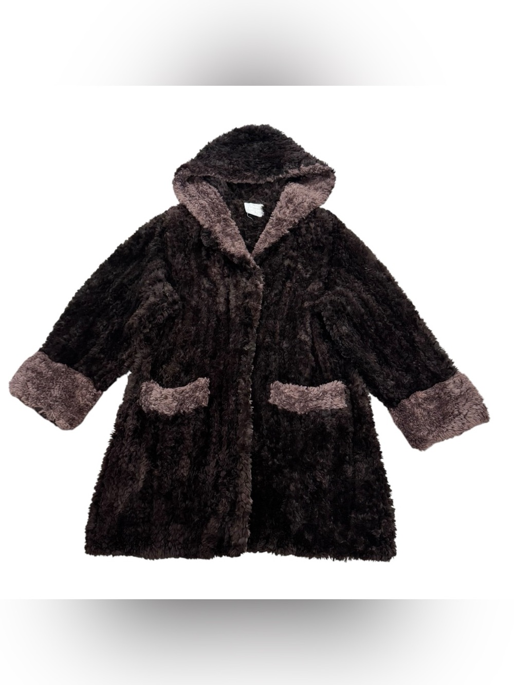 Vintage Paula Lishman Knit Fur Hooded Coat